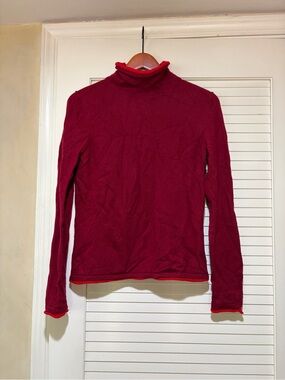 Evelyn Cashmere Burgundy Red Mockneck Turtleneck Sweater
